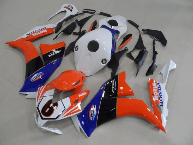2012-2016 White Blue Orange Glossy Black TT Legends 6 Honda CBR1000RR Motorcycle Fairings UK Stores