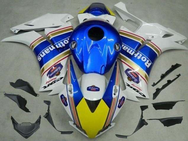 2012-2016 White Blue Yellow Rothmans Honda CBR1000RR Motorcycle Fairings UK Stores