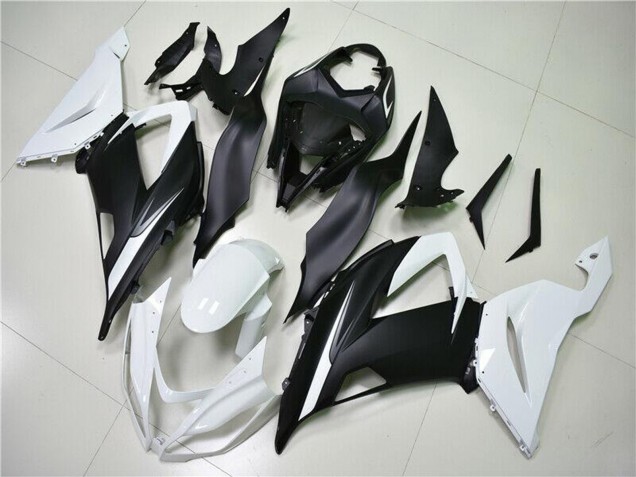 2013-2018 White Matte Black Kawasaki ZX6R Abs Fairings UK Stores