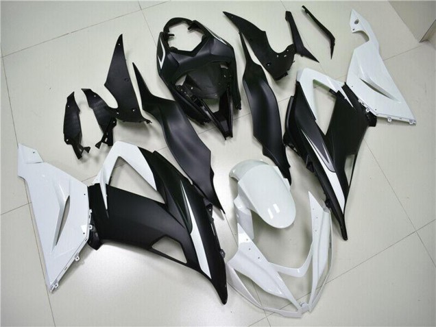 2013-2018 White Matte Black Kawasaki ZX6R Abs Fairings UK Stores