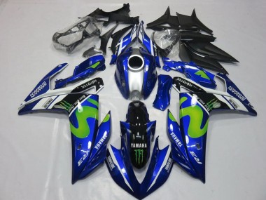 2015-2018 Blue White Black Green MoviStar Monster Yamaha YZF R3 Motorcycle Fairings UK Stores