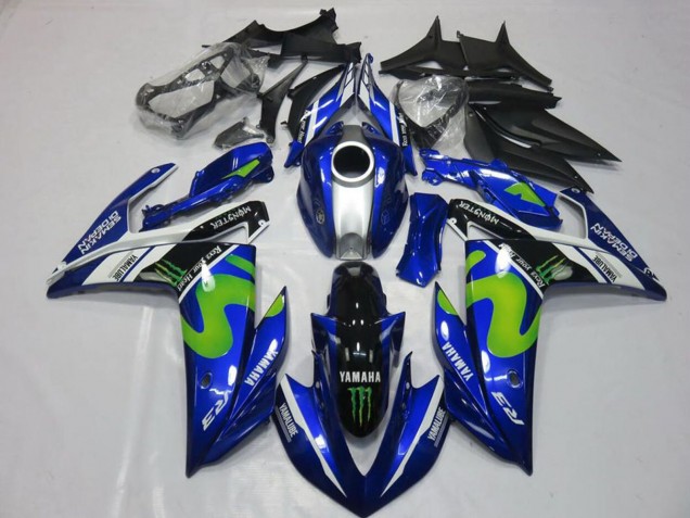2015-2018 Blue White Black Green MoviStar Monster Yamaha YZF R3 Motorcycle Fairings UK Stores
