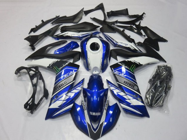 2015-2018 Blue White Black Green Monster Yamaha YZF R3 Motorcycle Fairings UK Stores