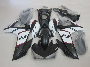 2015-2018 White Matte Black Yamaha YZF R3 Motorcycle Fairings UK Stores