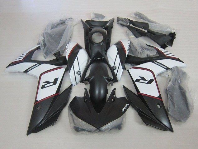2015-2018 White Matte Black Yamaha YZF R3 Motorcycle Fairings UK Stores