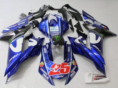 2017-2023 White Blue Green Monster MoviStar Yamaha YZF R6 Motorcycle Fairing UK Stores