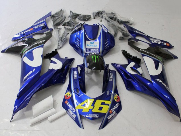 2017-2023 White Blue Green Monster MoviStar Yamaha YZF R6 Motorcycle Fairings UK Stores