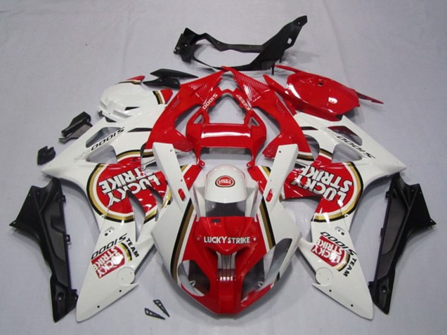 2009-2014 White Red Lucky Strike BMW S1000RR Motorcycle Fairings UK Stores