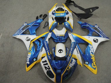 2009-2014 White Yellow Blue GoldBet 112 BMW S1000RR Motorcycle Fairings UK Stores