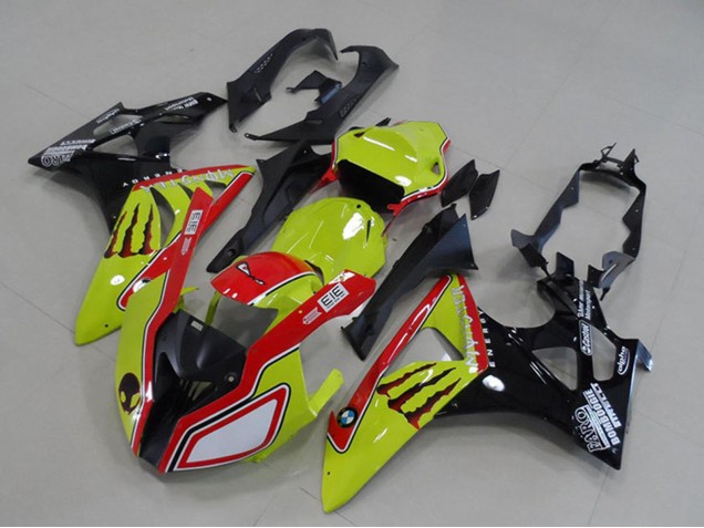 2009-2014 Neon Yellow Red Glossy Black Monster BMW S1000RR Motorcycle Fairings UK Stores