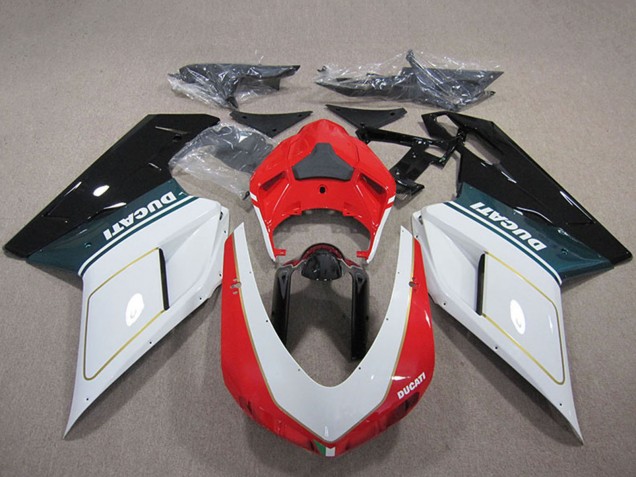 2007-2014 White Red Glossy Black Ducati 848 1098 1198 Motorcycle Fairing Kits UK Stores