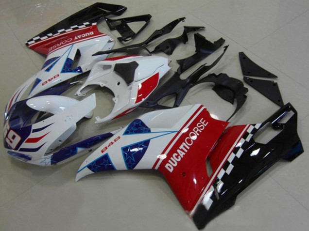 2007-2014 White Red Black Blue Corse 69 Ducati 1098 Motorcycle Fairings UK Stores
