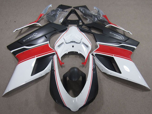 2007-2014 White Red Matte Black Marvic Ducati 848 1098 1198 Motorcycle Fairings UK Stores