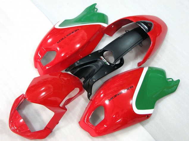 2008-2012 Red White Green Ducati Monster 696 Motorcycle Fairings UK Stores