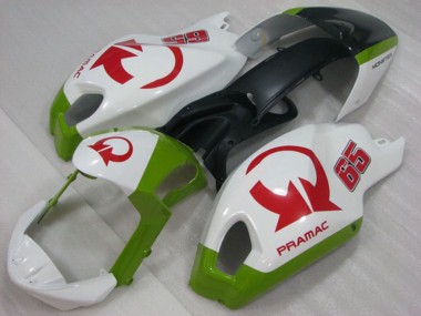 2008-2012 White Green Red Pramac 65 Ducati Monster 696 Motorcycle Fairings UK Stores