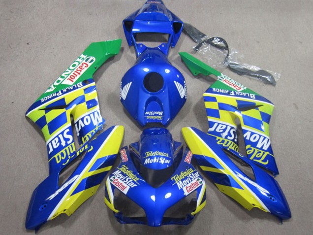 2004-2005 Blue Yellow Green Telefonica MoviStar Castrol Honda CBR1000RR Motorcycle Fairings UK Stores