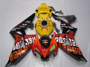2004-2005 Yellow Orange Glossy Black Repsol Rossi 46 Honda CBR1000RR Motorcycle Fairing UK Stores