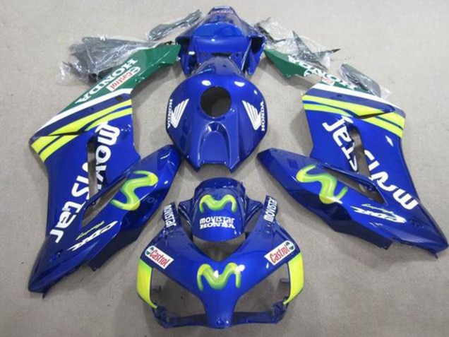 2004-2005 Blue Green Yellow MoviStar Castrol Honda CBR1000RR Motorcycle Fairings UK Stores