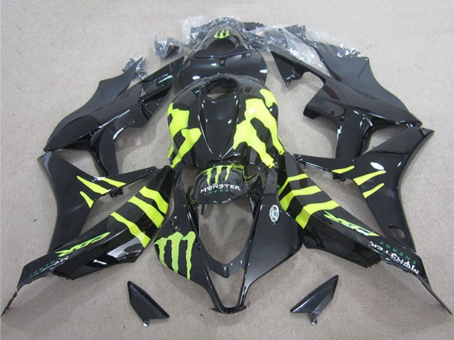 2004-2005 Glossy Black Yellow Monster Honda CBR1000RR Motorcycle Fairings UK Stores