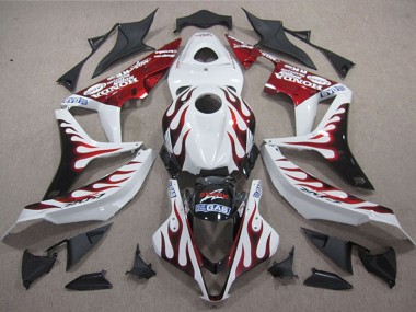2004-2005 White Red Glossy Black Flame SHARK Honda CBR1000RR Motorcycle Fairings UK Stores