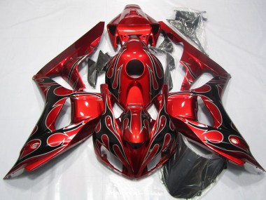 2006-2007 Red Glossy Black Flame Honda CBR1000RR Motorcycle Fairing UK Stores