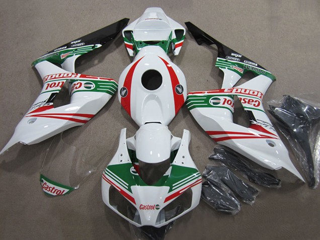 2006-2007 White Red Green Glossy Black Castrol Honda CBR1000RR Motorcycle Fairings UK Stores