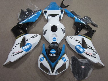 2006-2007 White Light Blue Glossy Black Konica Minolta Honda CBR1000RR Motorcycle Fairings UK Stores