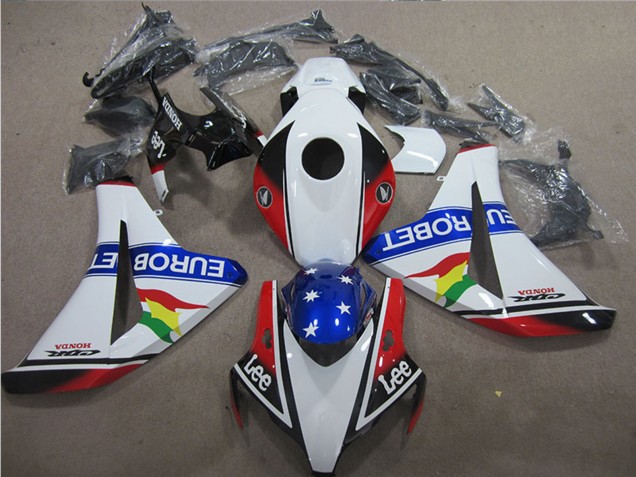2008-2011 White Red Blue Star Carrera EuroBet Lee Honda CBR1000RR Motorcycle Fairings UK Stores