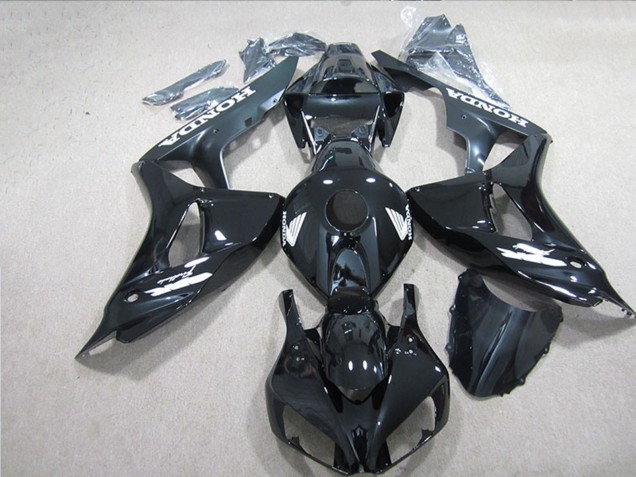 2006-2007 Glossy Black White Decals Honda CBR1000RR Motorcycle Fairings UK Stores