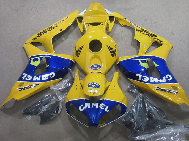 2006-2007 Yellow Blue Camel Honda CBR1000RR Motorcycle Fairings UK Stores
