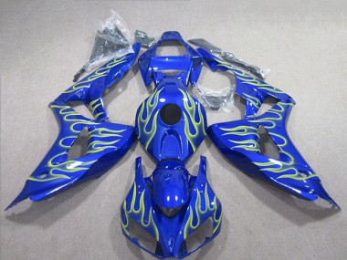 2006-2007 Blue Green Flame Honda CBR1000RR Motorcycle Fairings UK Stores