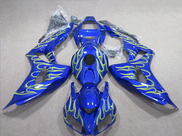 2006-2007 Blue Green Flame Honda CBR1000RR Motorcycle Fairings UK Stores