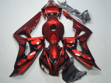 2006-2007 Red Glossy Black Flame Honda CBR1000RR Motorcycle Fairings UK Stores
