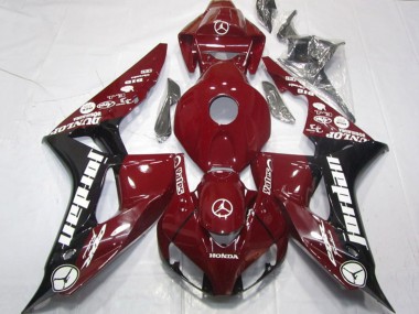 2006-2007 Maroon Red Glossy Black White Jordan Honda CBR1000RR Motorcycle Fairings UK Stores