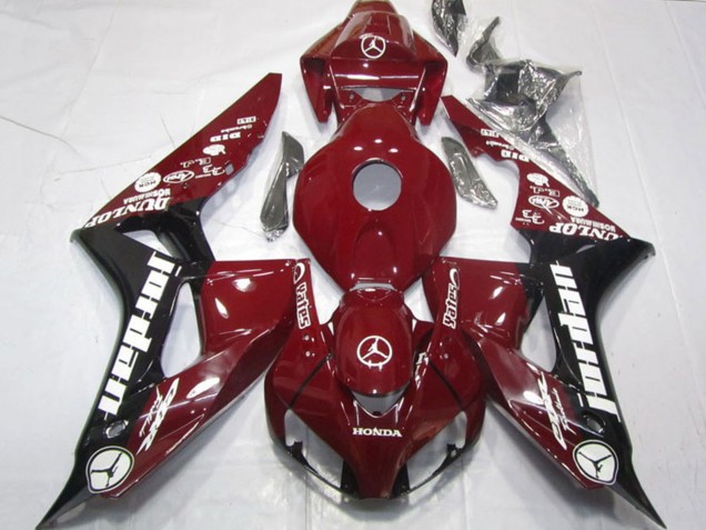2006-2007 Maroon Red Glossy Black White Jordan Honda CBR1000RR Motorcycle Fairings UK Stores