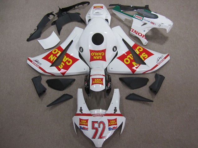 2008-2011 White Red Yellow San Carlo 52 Honda CBR1000RR Motorcycle Fairings UK Stores