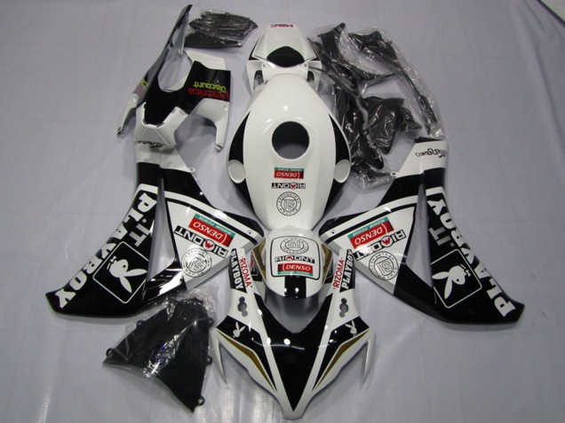 2008-2011 White Glossy Black DENSO Playboy Honda CBR1000RR Motorcycle Fairings UK Stores