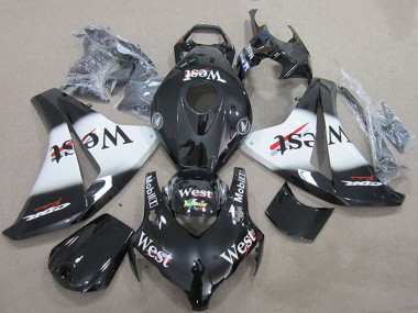 2008-2011 Glossy Black White West Honda CBR1000RR Motorcycle Fairings UK Stores