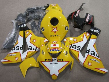 2008-2011 Yellow White Glossy Black Star Repsol HRC Honda CBR1000RR Motorcycle Fairings UK Stores