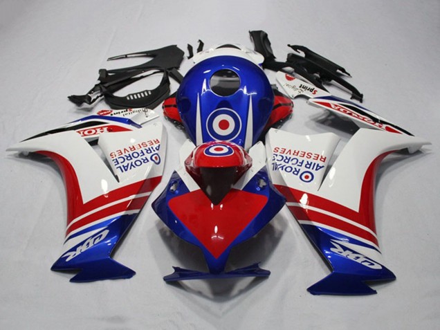 2012-2016 White Red Blue Royal Air Force Reserves Honda CBR1000RR Motorcycle Fairings UK Stores