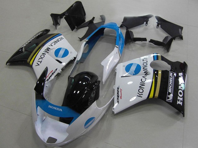 1996-2007 White Blue Glossy Black Konica Minolta Honda CBR1100XX Blackbird Motorcycle Fairings UK Stores