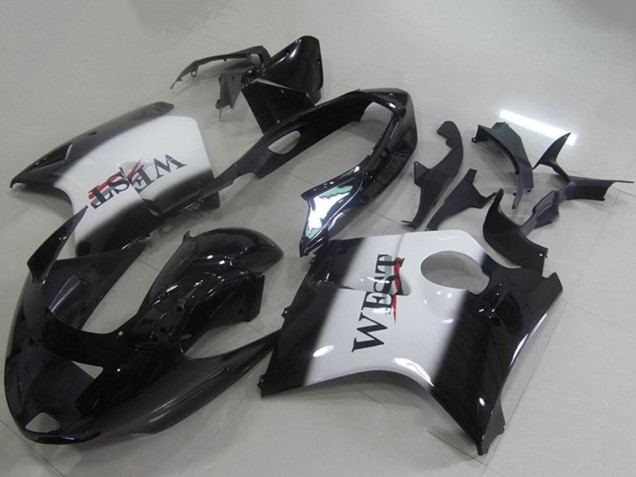 1996-2007 Glossy Black White West Honda CBR1100XX Blackbird Abs Motorcycle Fairings UK Stores