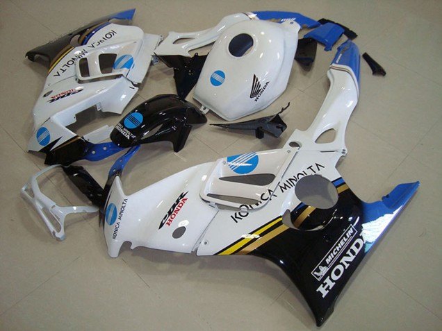 1995-1996 White Blue Glossy Black Konica Minolta Honda CBR600 F3 Motorcycle Fairings UK Stores