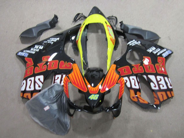 2004-2007 Yellow Orange Glossy Black Rossi 46 Honda CBR600 F4i Motorcycle Fairings UK Stores
