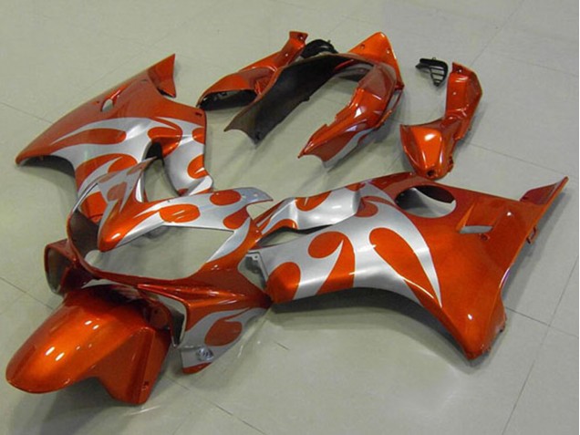 2004-2007 Silver Orange Flame Honda CBR600 F4i Motorcycle Fairings UK Stores