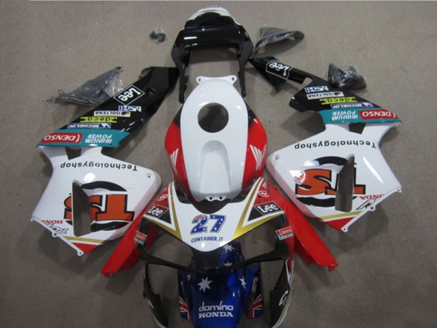 2003-2004 White Red Blue Glossy Black Denso 27 Honda CBR600RR Motorcycle Fairings UK Stores