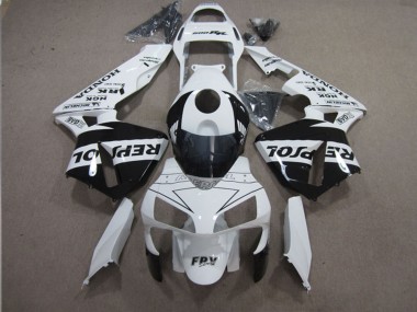 2003-2004 White Glossy Black Repsol Honda CBR600RR Motorcycle Fairings UK Stores