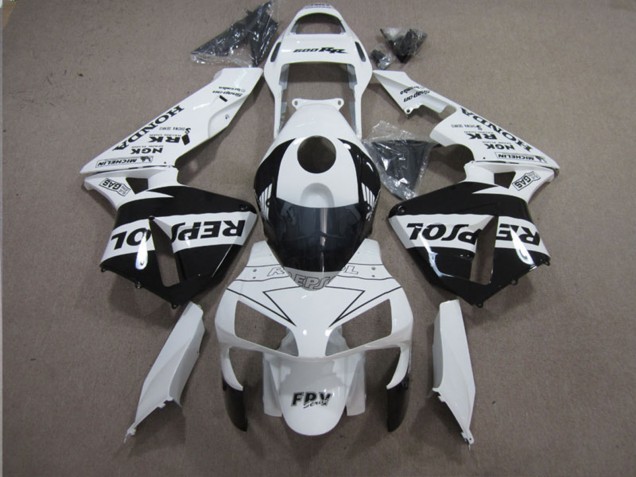 2003-2004 White Glossy Black Repsol Honda CBR600RR Motorcycle Fairings UK Stores