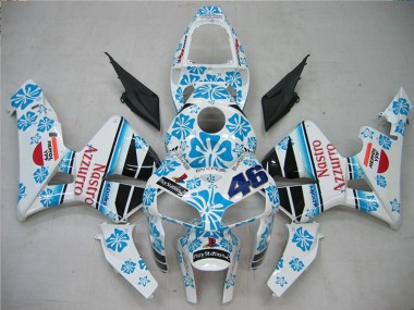 2005-2006 White Blue Red Nastro Azzurro 46 Honda CBR600RR Motorcycle Fairings UK Stores
