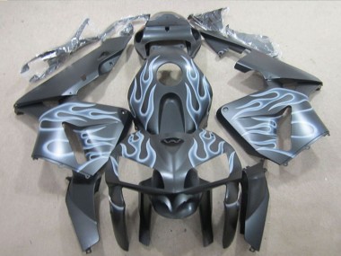 2005-2006 Matte Black Silver Flame Honda CBR600RR Motorcycle Fairings UK Stores